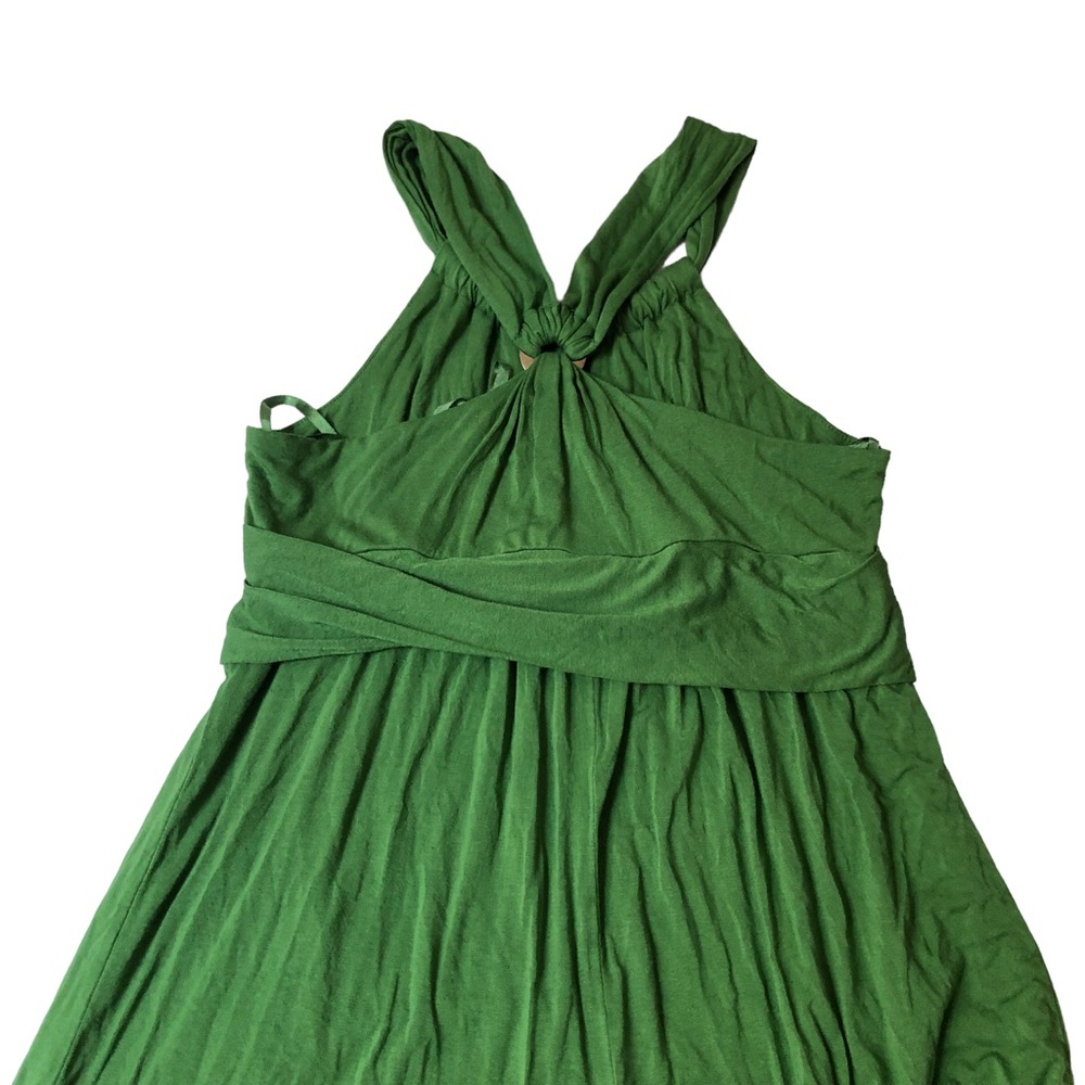 Max Studio Green Maxi Halter Strap Dress SZ L. Viscose/ spandex - Picture 9 of 16
